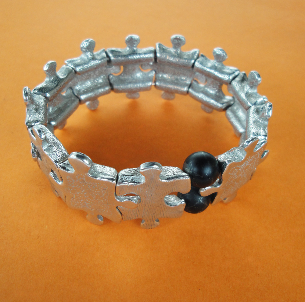 Handmade Puzzle Charm Bracelet with Heart – Gorjess Jewellery