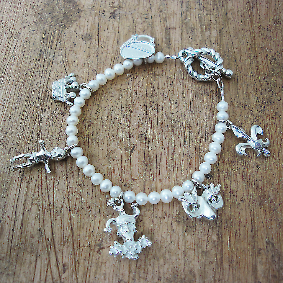Mardi Gras Charm Bracelet - Maurice Milleur - Handcrafted Pewter Jewelry  and Home Decor %