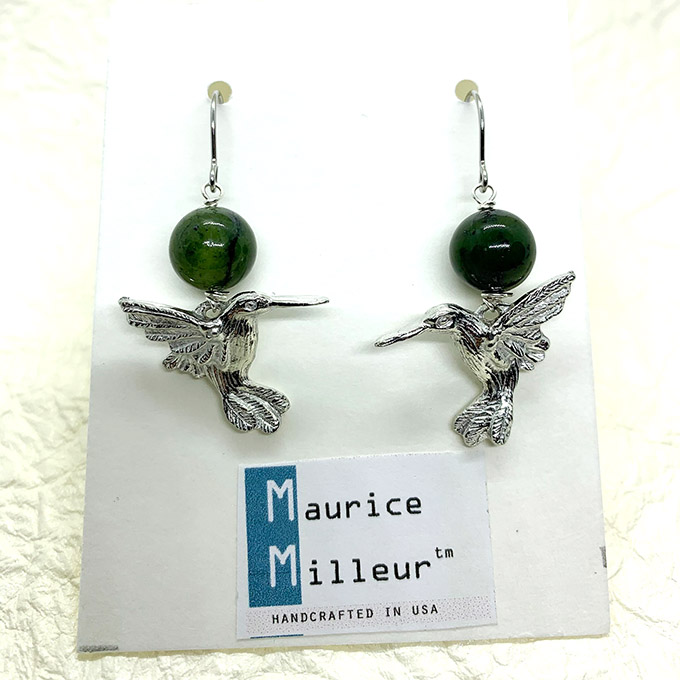 hummingbird Jade earrings