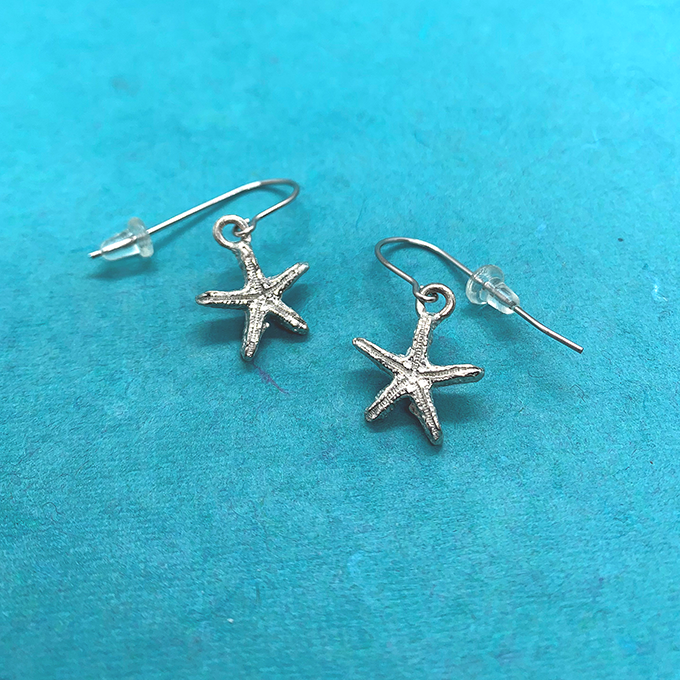 starfish tiny earrings wire