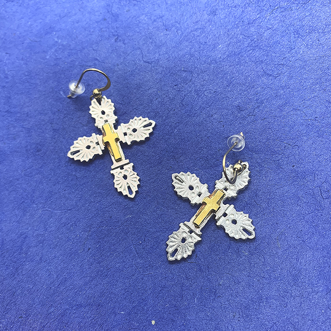 Anthemion Cross Earrings