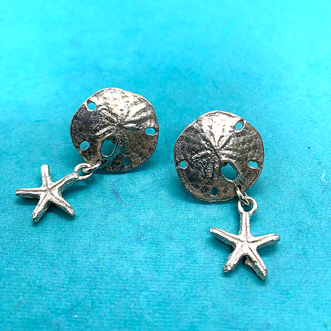 Sand Dollar w starfish earrings