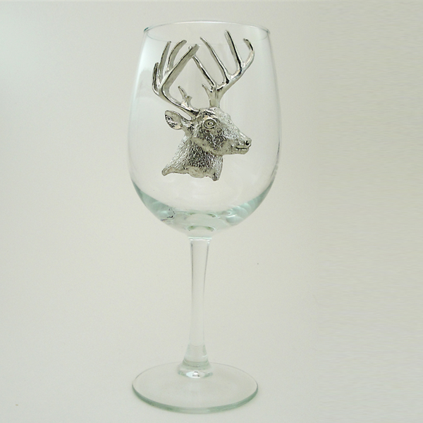 Silver Stag Wine Glasses, Deer Wine Glasses