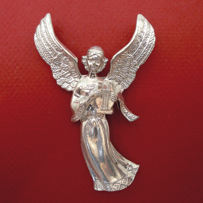 Angel with Harp Pin - Maurice Milleur - Handcrafted Pewter Jewelry and ...