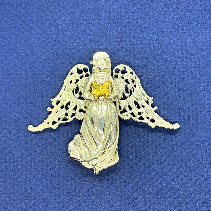 Angel with butterfly pin