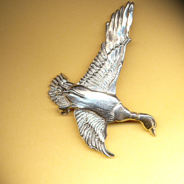 Egret Cattails Pin-Pendant
